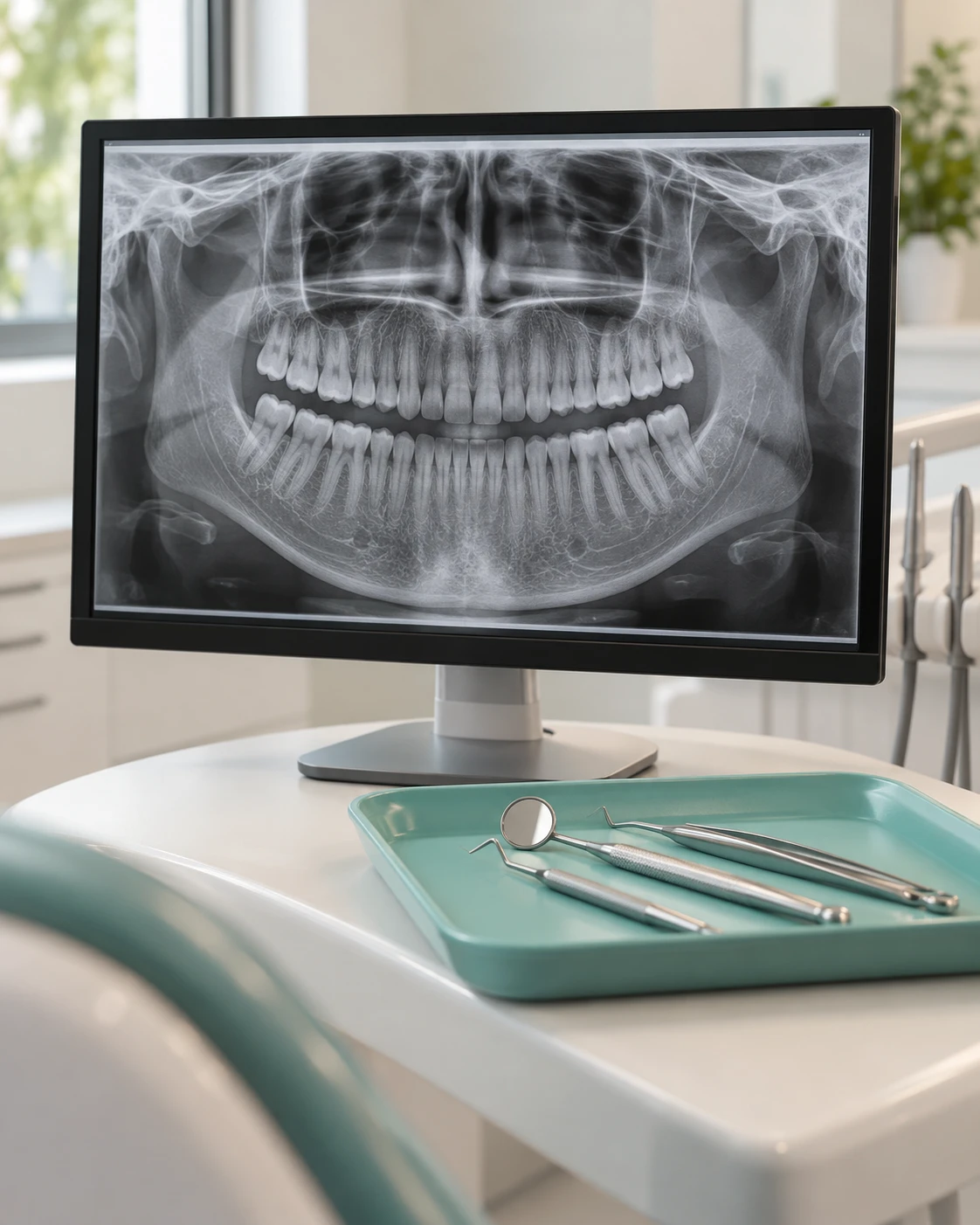 Immagine illustrativa di una panoramica dentale su monitor